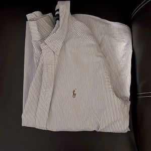 Light Purple and White Ralph Lauren Long Sleeve Button Up Shirt